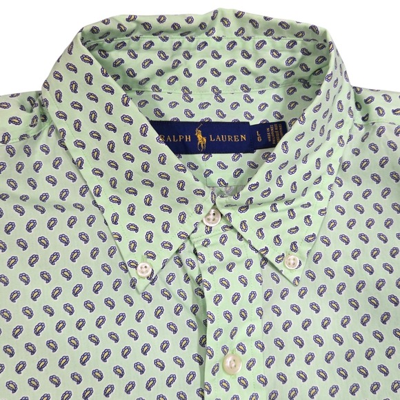 Ralph Lauren Other - Ralph Lauren Shirt Mens Large Green Paisley Custom Fit‎ Button Down Long Sleeve